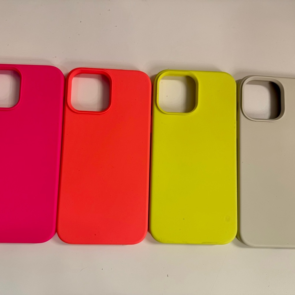 Neon Silicone iPhone 13 Pro Max Cases - Pink, Coral, Yellow, Cream